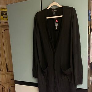 Delirious Black Women's Cardigan Sweater Women’s 1X…….#17